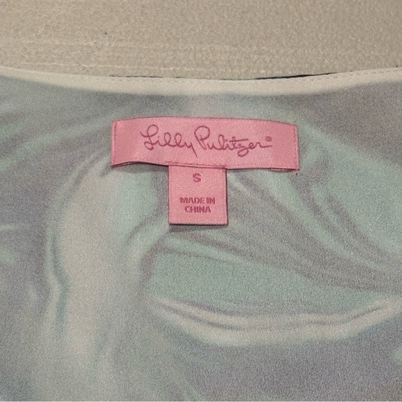 Lilly Pulitzer Small Ocean Waves Avila Silk Dress Cold Shoulder Resort Preppy - Picture 3 of 7